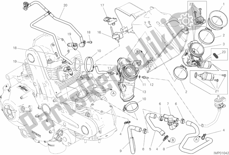 Wszystkie części do Korpus Przepustnicy Ducati Monster 797 Thailand USA 2020